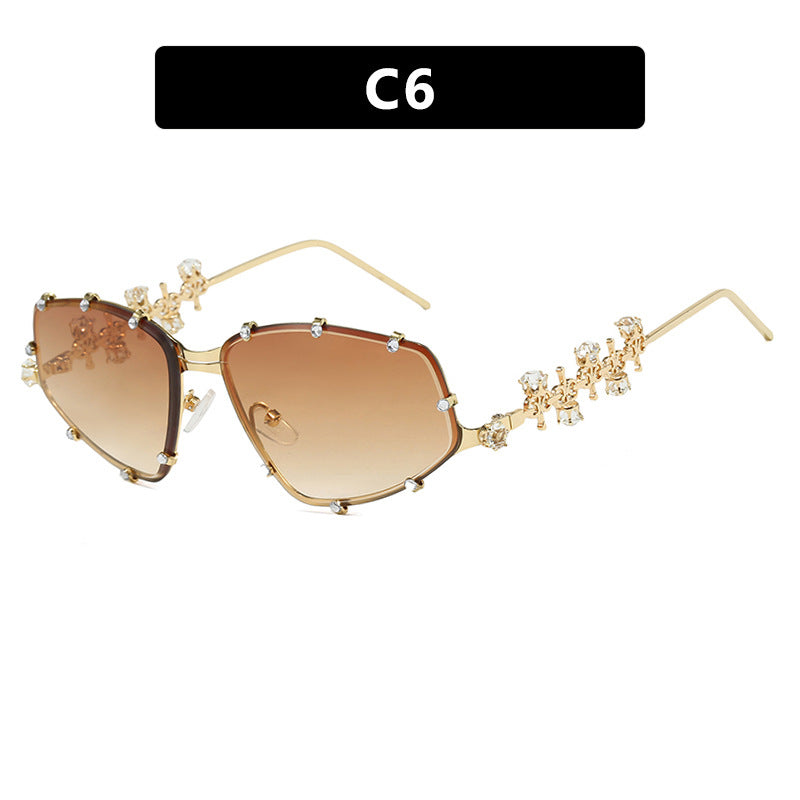 Diamond studded eyeglass frame