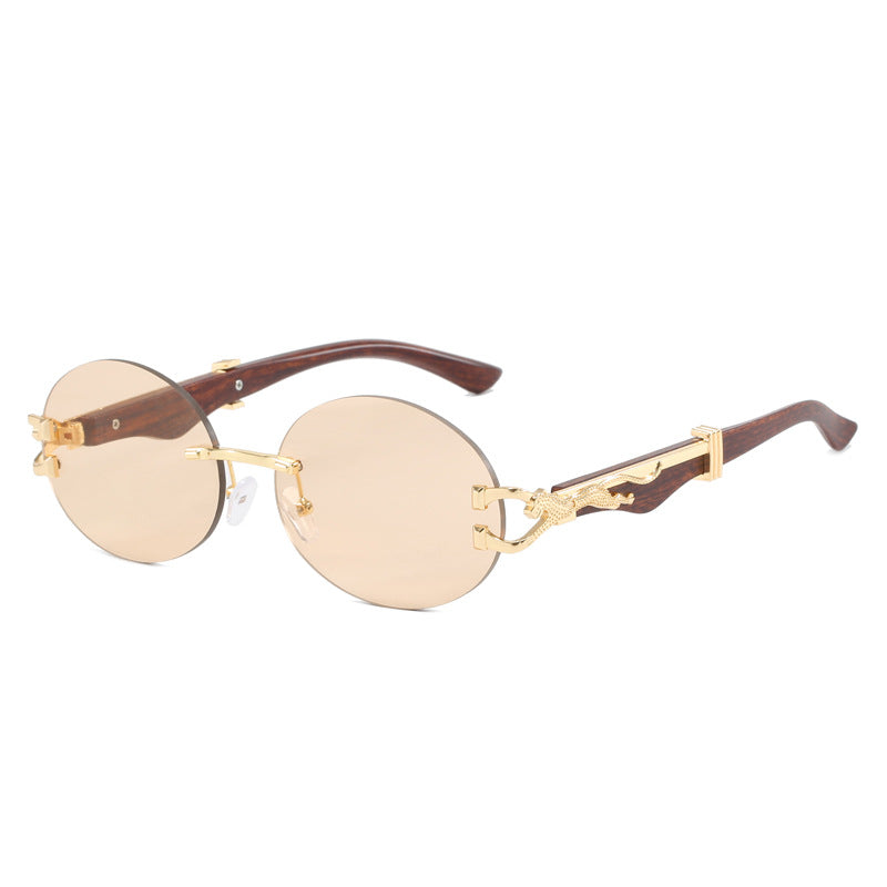 Leopard round frameless cut glass