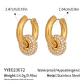 18K gold stainless steel detachable earring