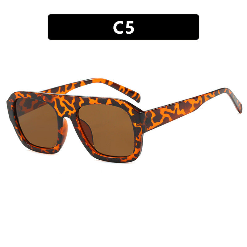 Single beam large frame square sunglasses, new personalized sunglasses, cross-border sunglasses, women's Instagram, same trend