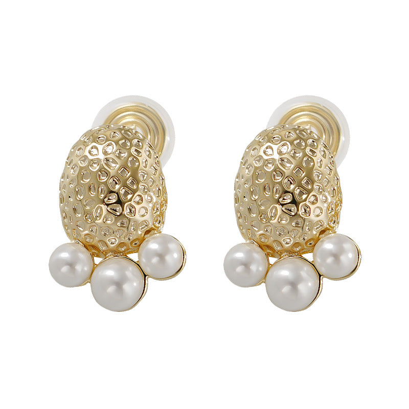 Pearl Stainless Steel Stud Earrings