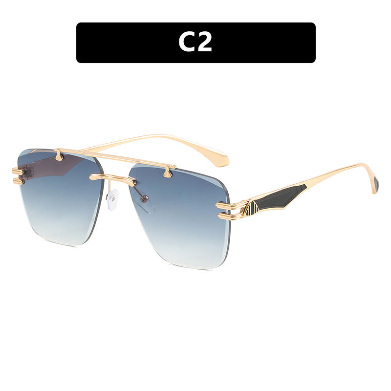 Frameless sunglasses, new trendy women's sunglasses, UV resistant driving ins, European and American sunglasses, high-end feel