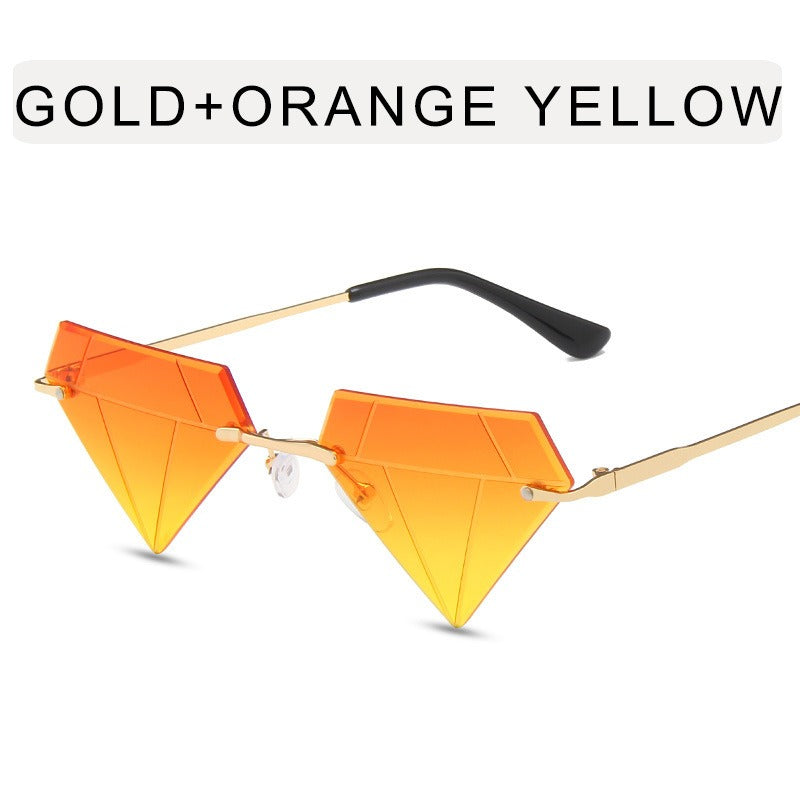 Irregular Ball Diamond Sunglasses Female European and American Fashion Small Frame Sunglasses Trend Frameless Personality Sunglasses