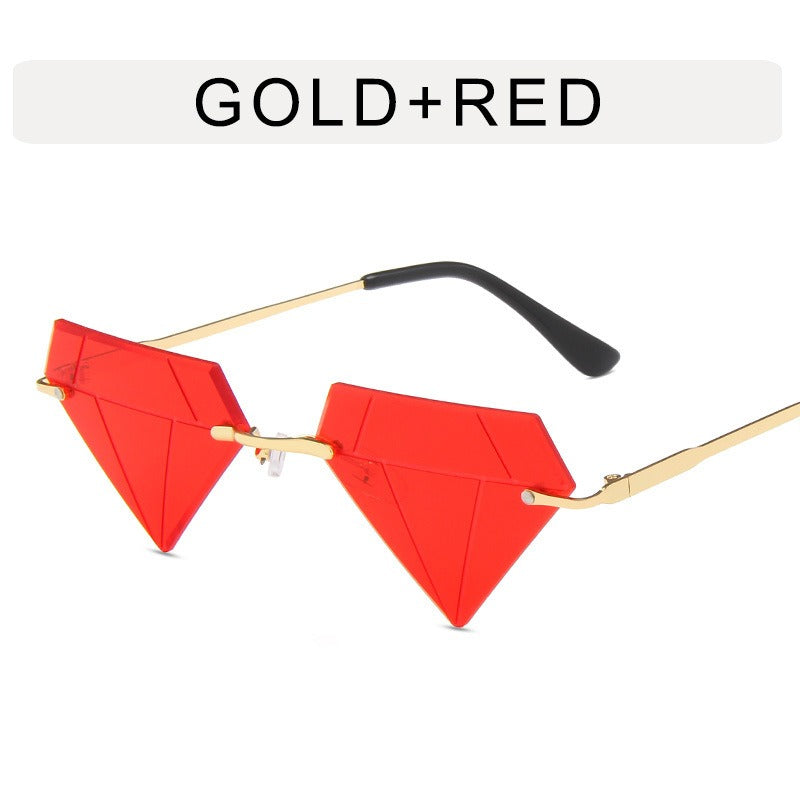 Irregular Ball Diamond Sunglasses Female European and American Fashion Small Frame Sunglasses Trend Frameless Personality Sunglasses