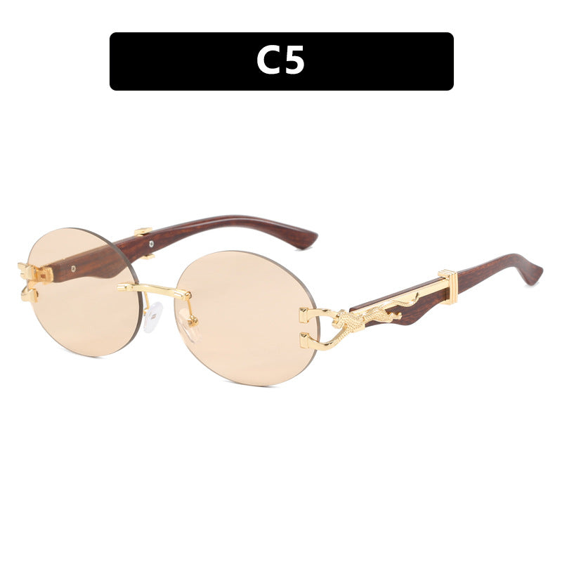 Leopard round frameless cut glass