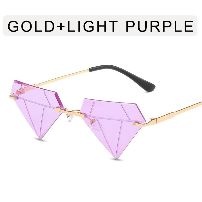 Irregular Ball Diamond Sunglasses Female European and American Fashion Small Frame Sunglasses Trend Frameless Personality Sunglasses