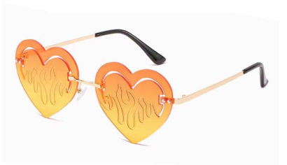 Fashion Rimless Heart Sunglasses