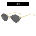 Frameless diamond shaped sunglasses