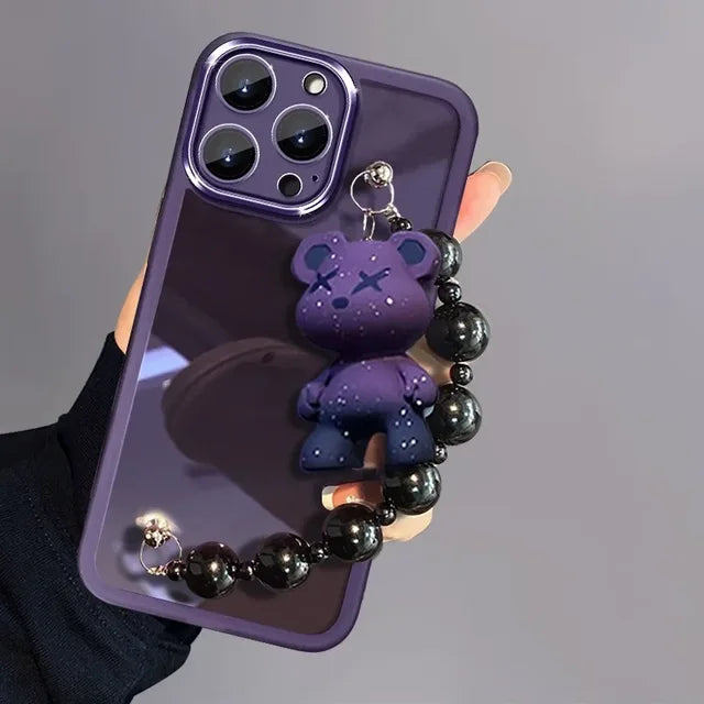TPU Soft Teddy Bear Bracelet for IPhone case