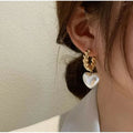 Heart Shaped Pearl Hoop - Viexta