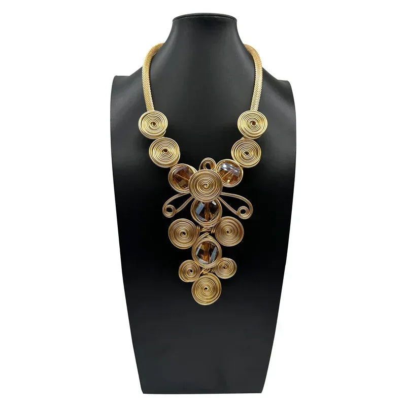Crystal Aluminum Wire Woven Necklace - Viexta