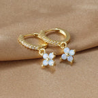 Blue Flower Zirconium Ear Studs - Viexta