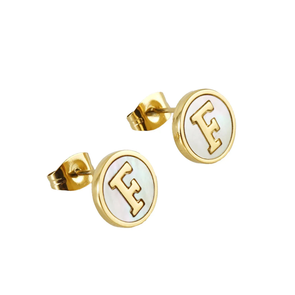 Titanium Steel 26 English Alphabet Letter Studs - Viexta