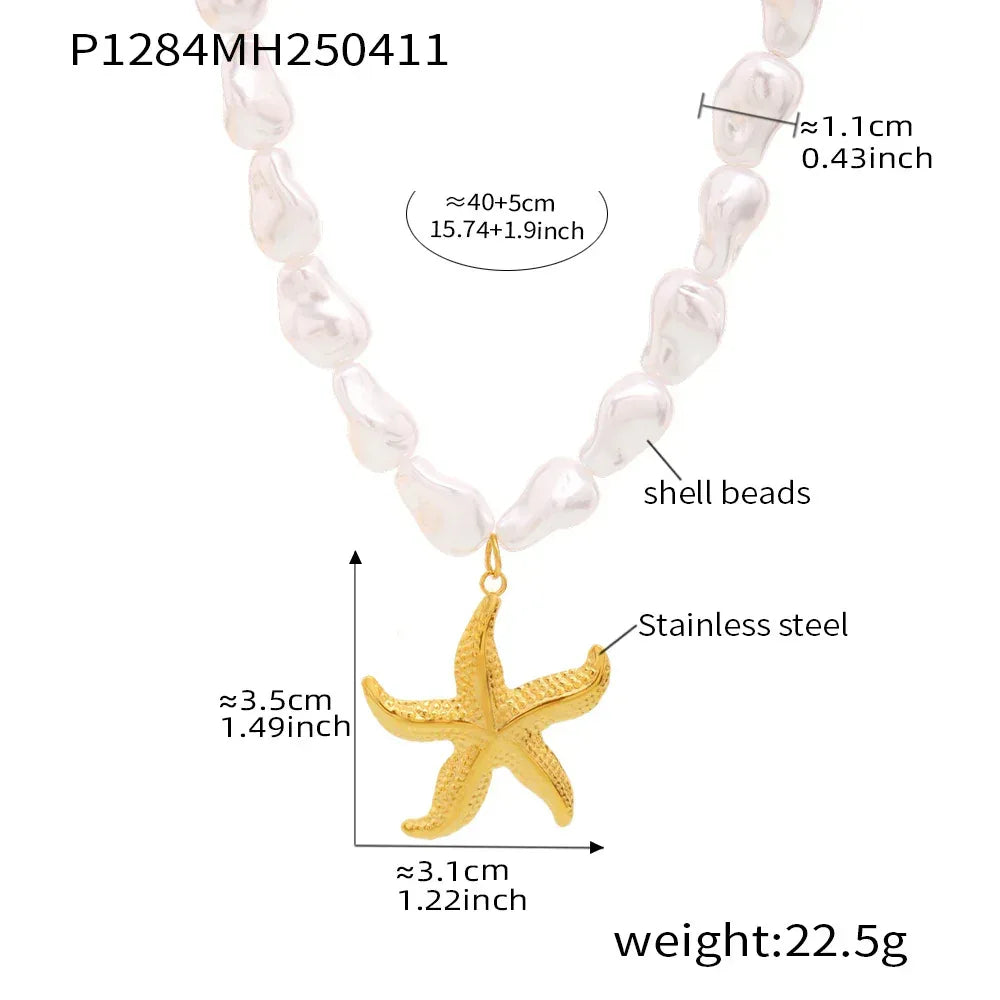 Ocean Series Baroque Shell Necklace - Viexta