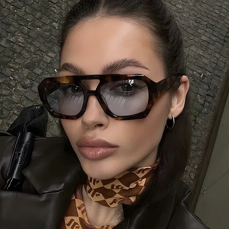 Ins Big Frame Leopard Sunglasses - Viexta
