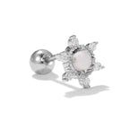 Colorful Opal Titanium Steel Stud Earrings - Viexta