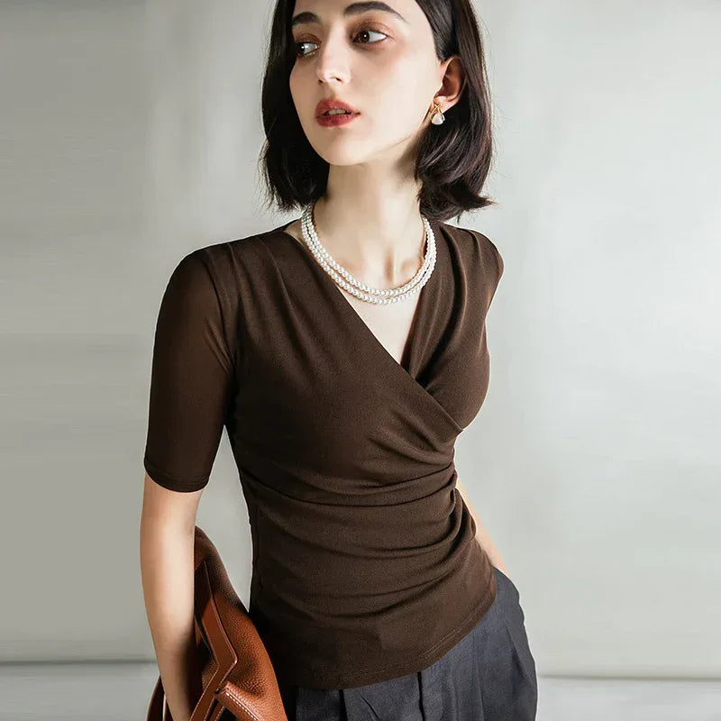 Mid-sleeve Mesh Top - Viexta