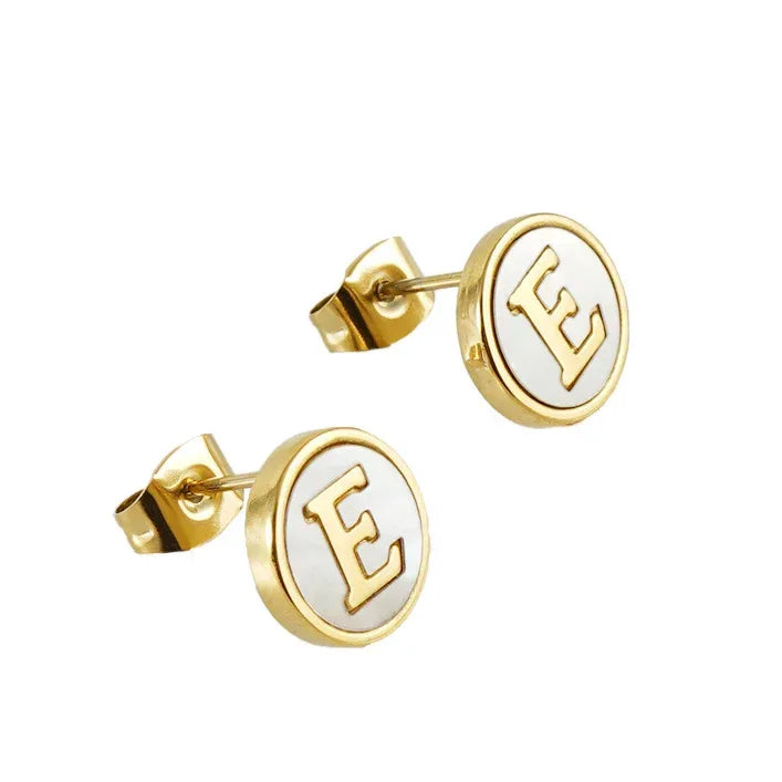 Titanium Steel 26 English Alphabet Letter Studs - Viexta
