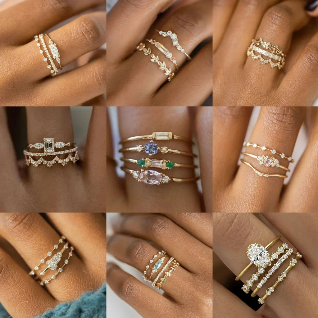 14k Four-piece Ring Set - Viexta