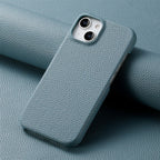 litchi-grain-plain-leather-iphone-case - Viexta