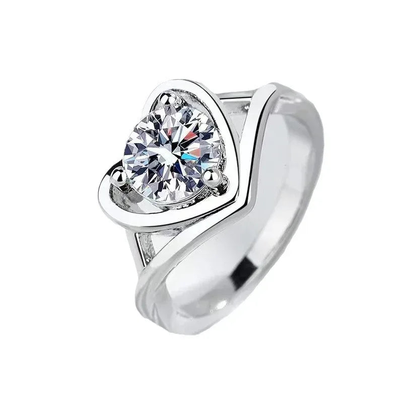 Moissanite Heart Ring - Viexta
