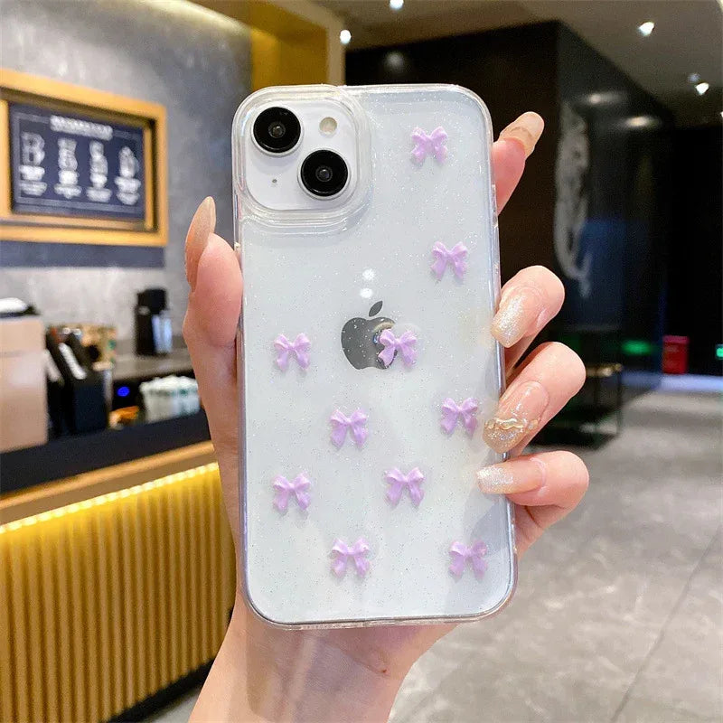 Epoxy Glitter Bow iPhone Case - Viexta