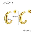 Light Luxury C- Shaped Stainless Steel Hoops - Viexta