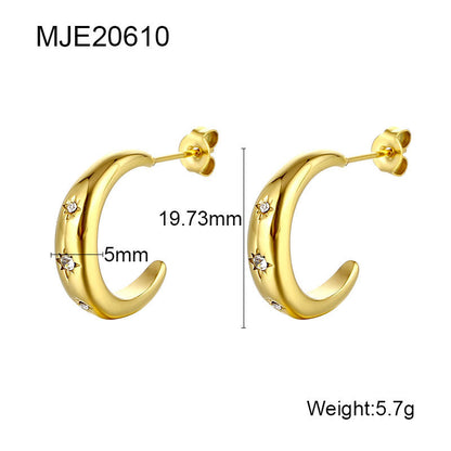 Light Luxury C- Shaped Stainless Steel Hoops