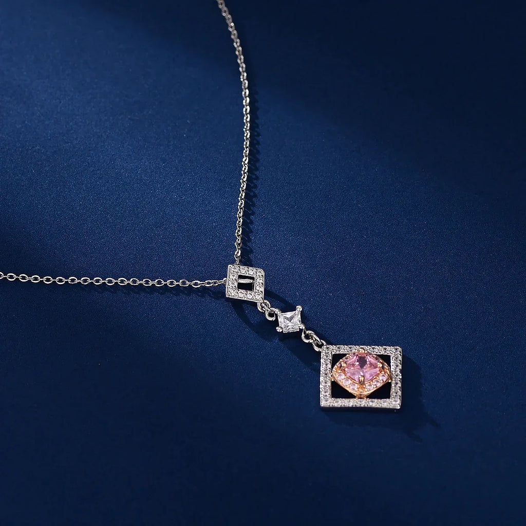 Square Diamond Pendant Necklace For Women - Viexta