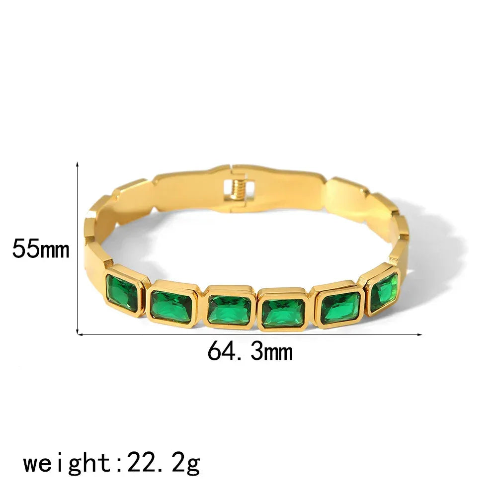 18K Gold Inlaid Zircon Bracelet - Viexta