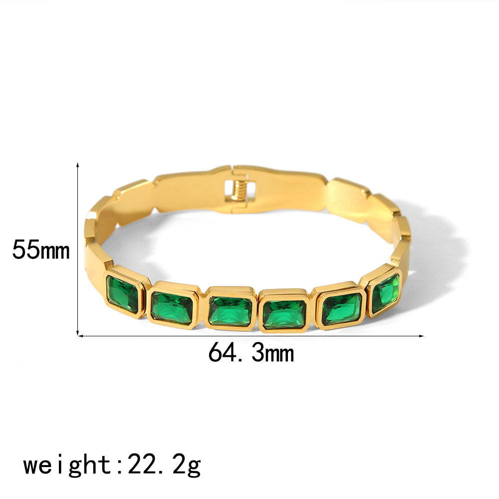 18K Gold Inlaid Zircon Bracelet