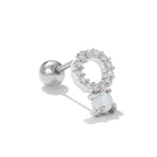 Colorful Opal Titanium Steel Stud Earrings - Viexta