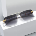 Women's Square Trimmed Sunglasses With Large Frame - Viexta