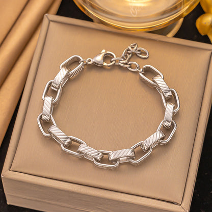 Stainless Steel Twill Unisex Bracelet