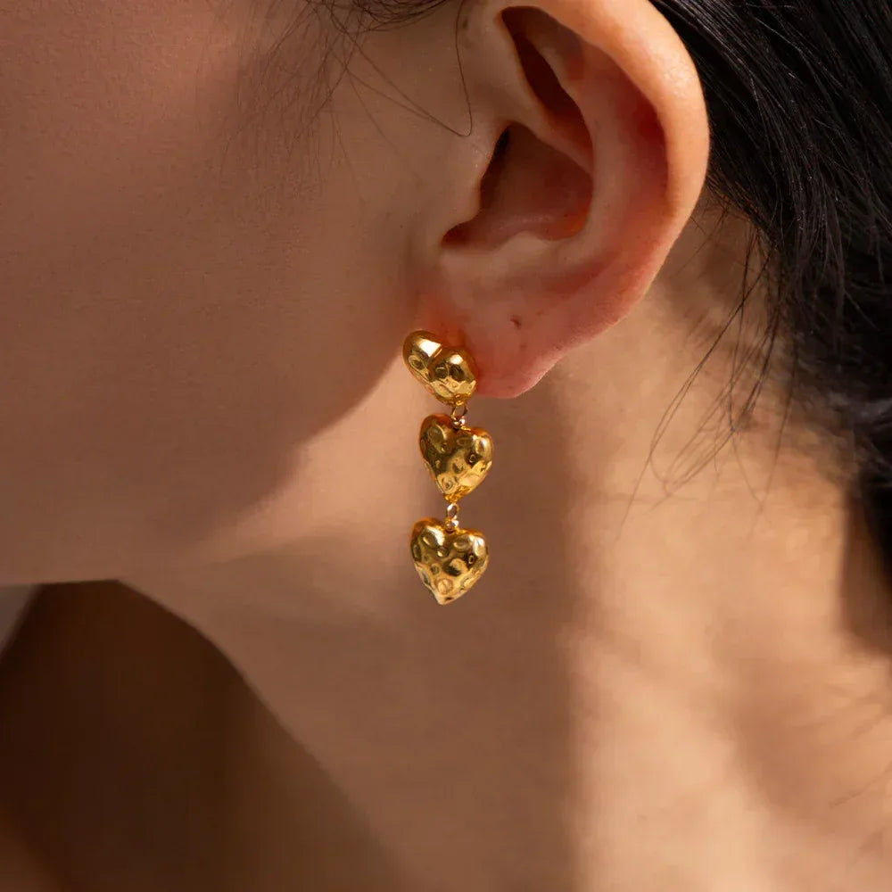 Baroque Love Heart Earrings - Viexta