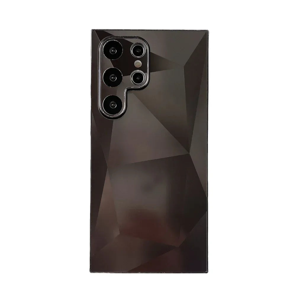 Diamond Pattern Acrylic Solid Color Samsung Case - Viexta