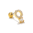 Colorful Opal Titanium Steel Stud Earrings - Viexta