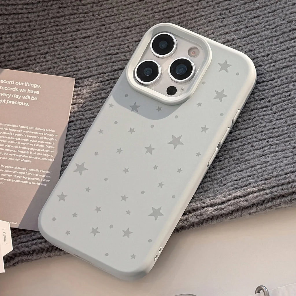 Minimally Designed Ins Grey Star Silicone iPhone Case - Viexta