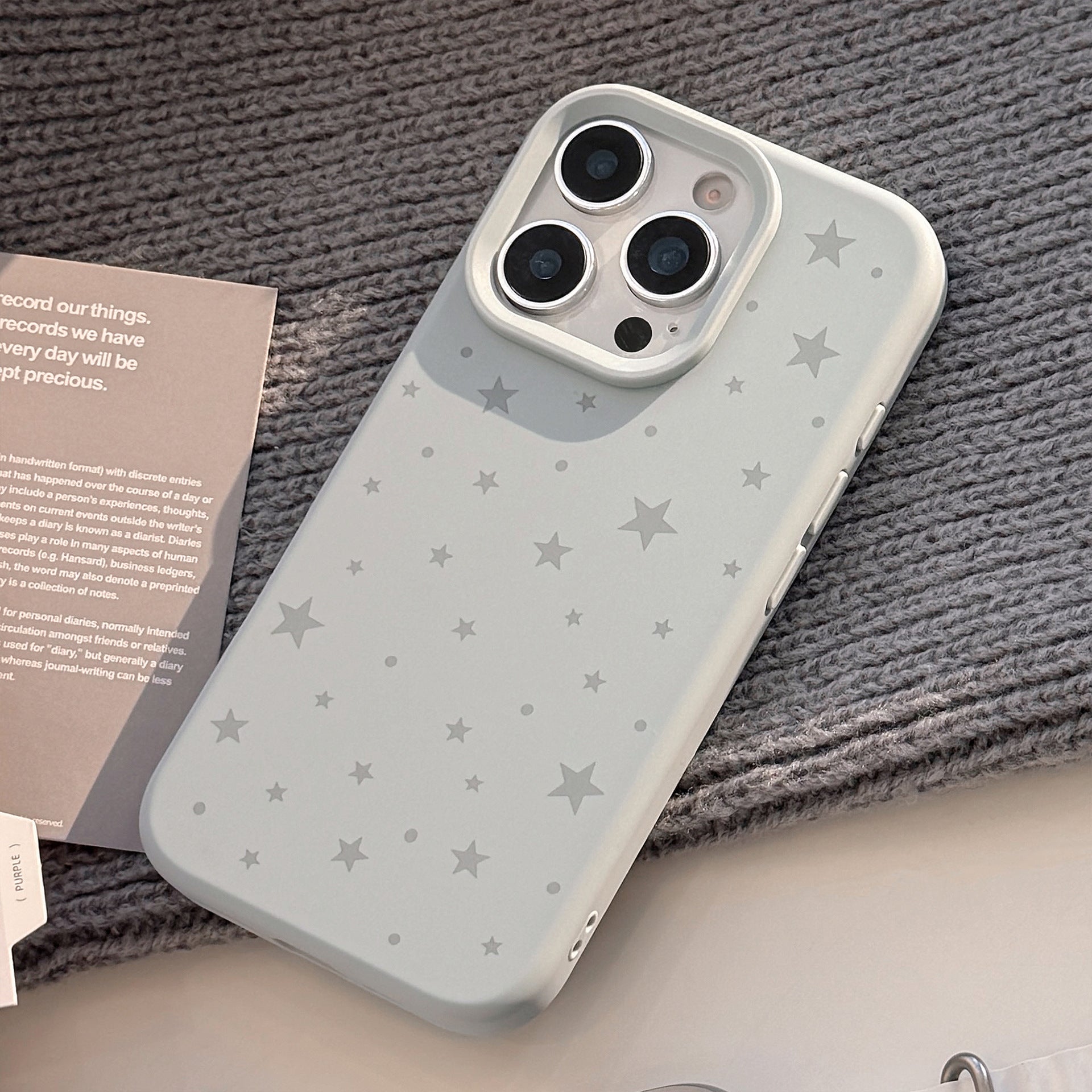 Minimally Designed Ins Grey Star Silicone iPhone Case
