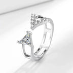 Letter Texture Zircon Ring - Viexta