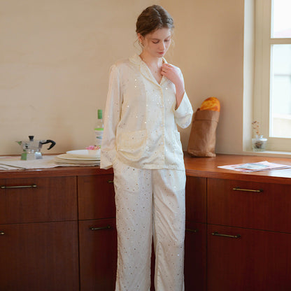 Long-sleeved Trousers Ice Silk Pajamas Suit