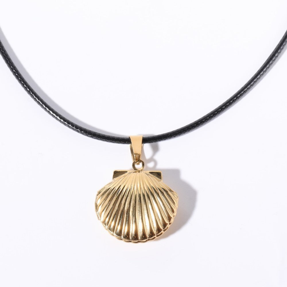 Shell Titanium Steel Album Necklace