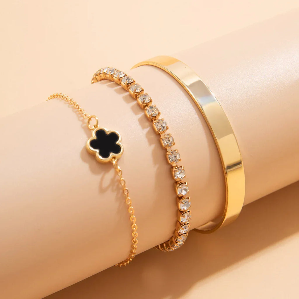 Rhinestone Chain Parthenocissus Grass Bracelet - Viexta
