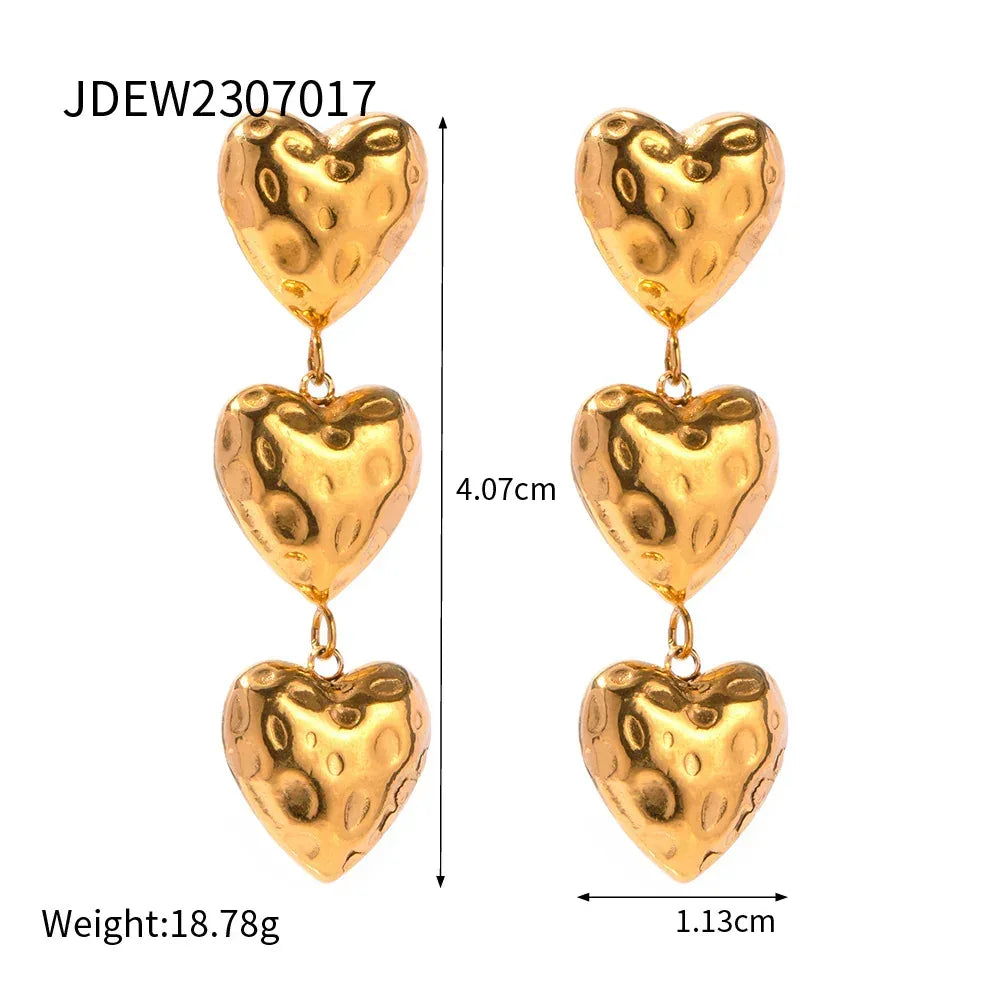 Baroque Love Heart Earrings - Viexta