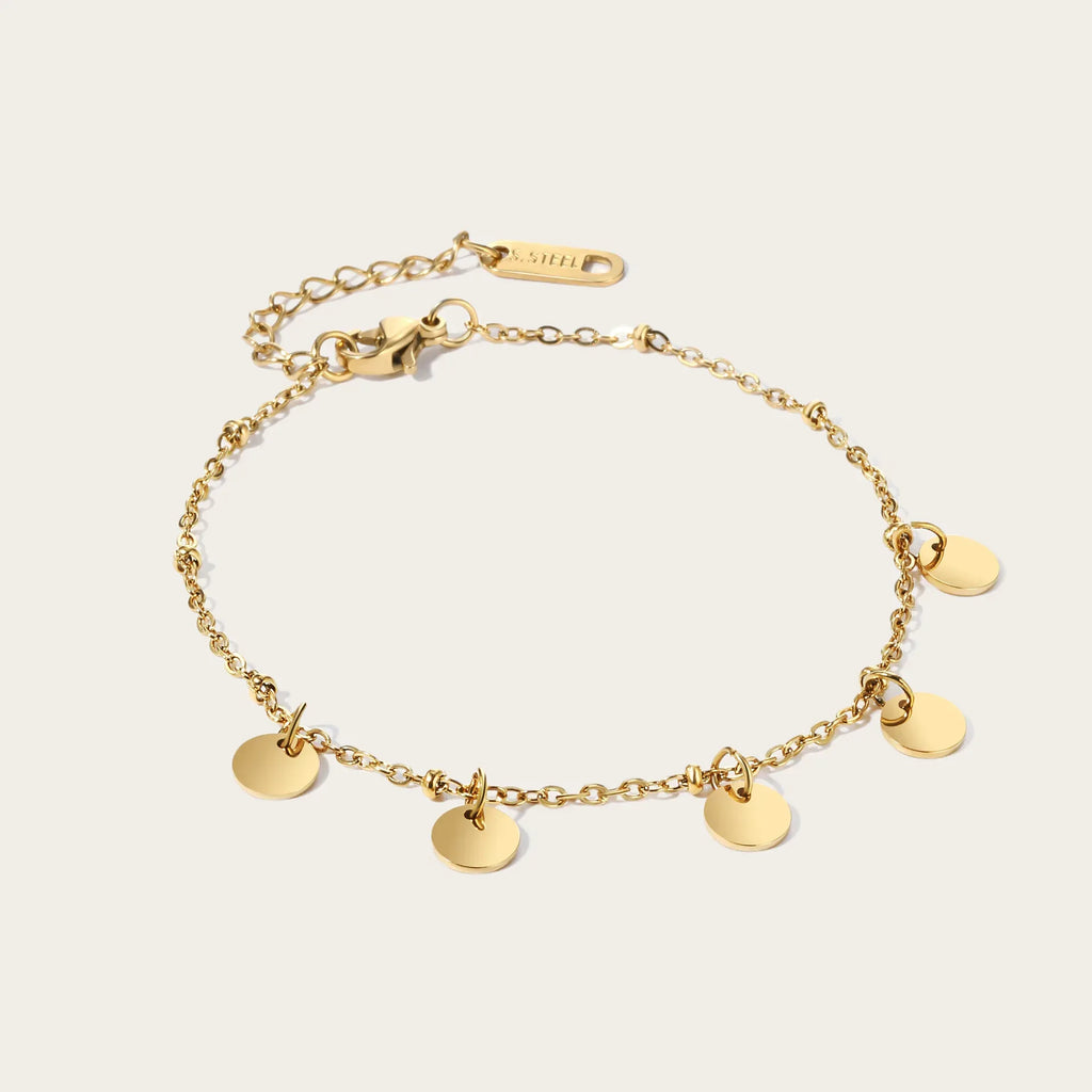 Natural Stone Beaded Titanium Steel Bracelet - Viexta