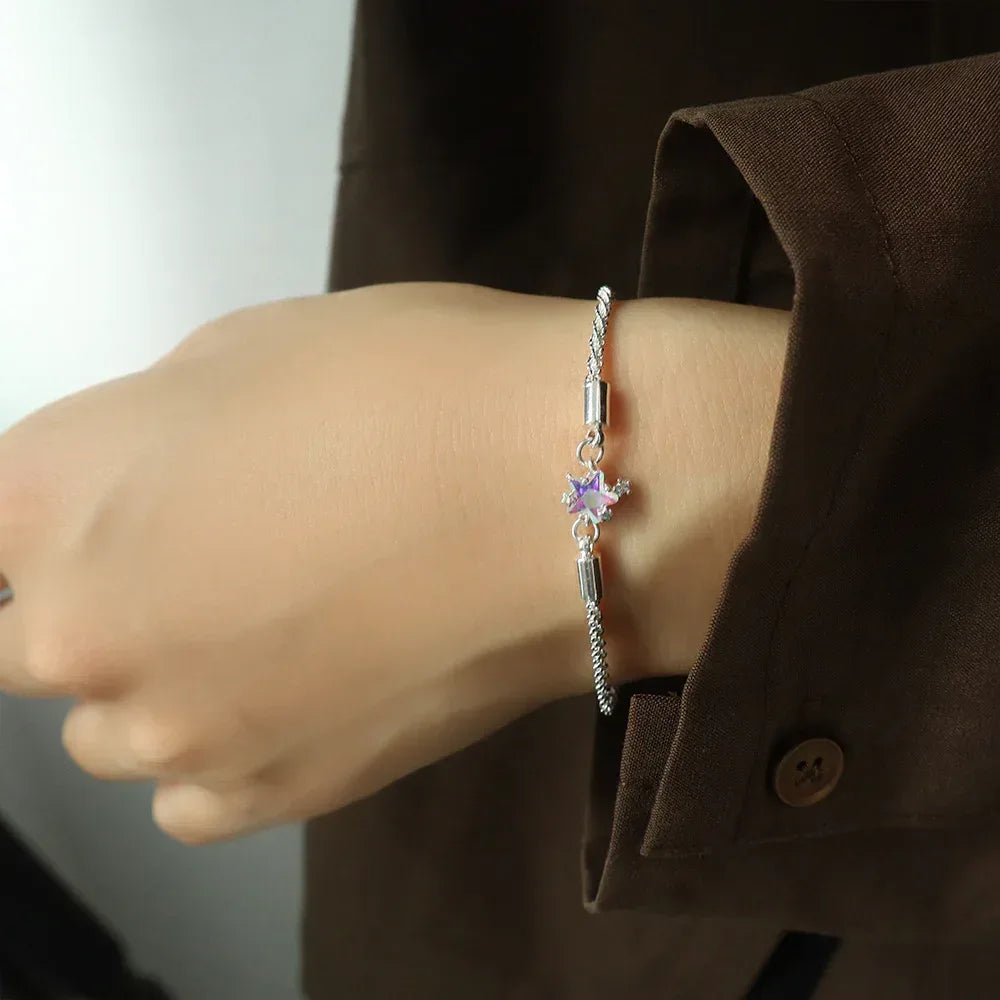 S925 Starry Moonstone Pentagram Bracelet - Viexta
