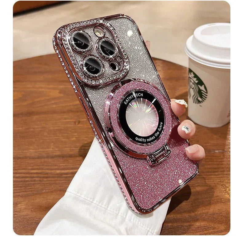 Edge Drill Gradient Color Magnetic Suction iPhone Case - Viexta