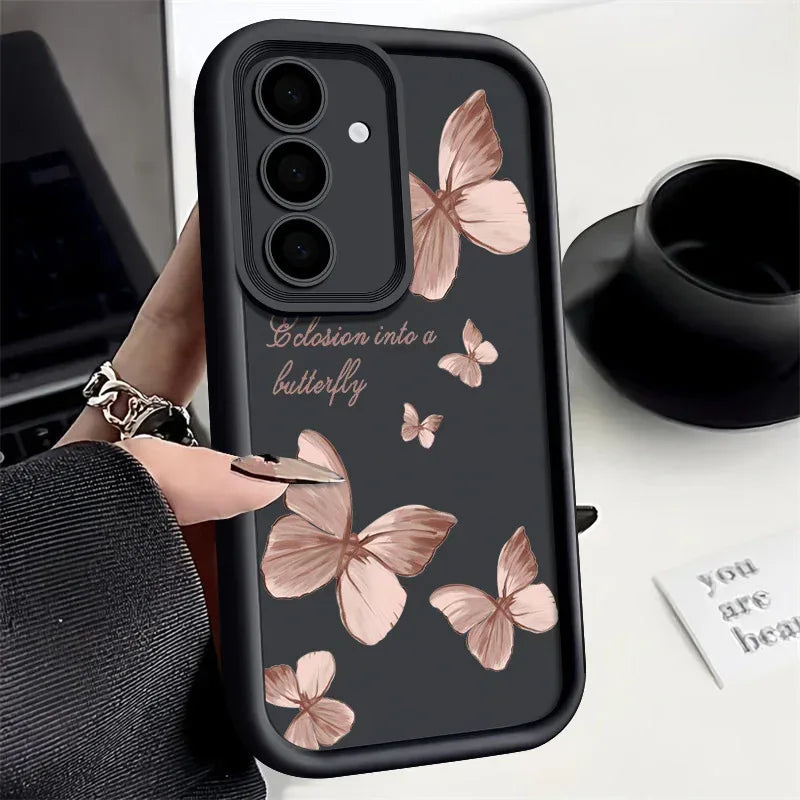 Anti-fall Ladder Graffiti Painted Butterfly Samsung Phone Case - Viexta