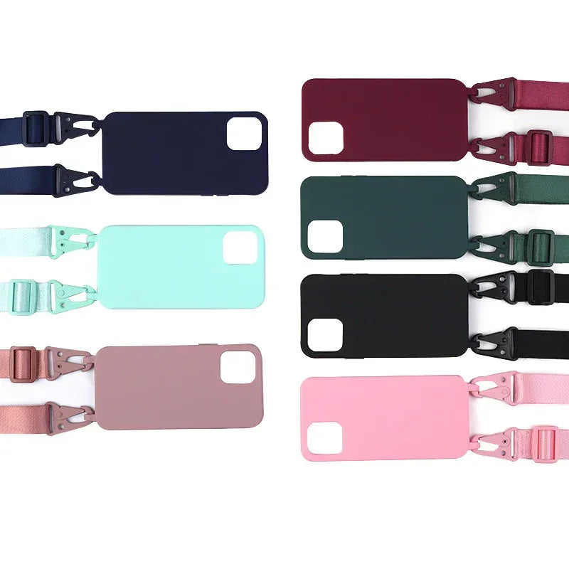 Solid Color Lanyard iPhone Case - Viexta