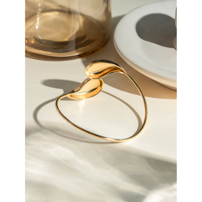 Minar Hip Hop Irregular Water Drop Twist Cuff Bracelet